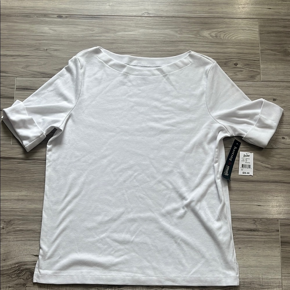 White Boxy Short Sleeve Crew Neck T-Shirt